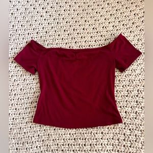 Mossimo Co. red cropped off the shoulder top